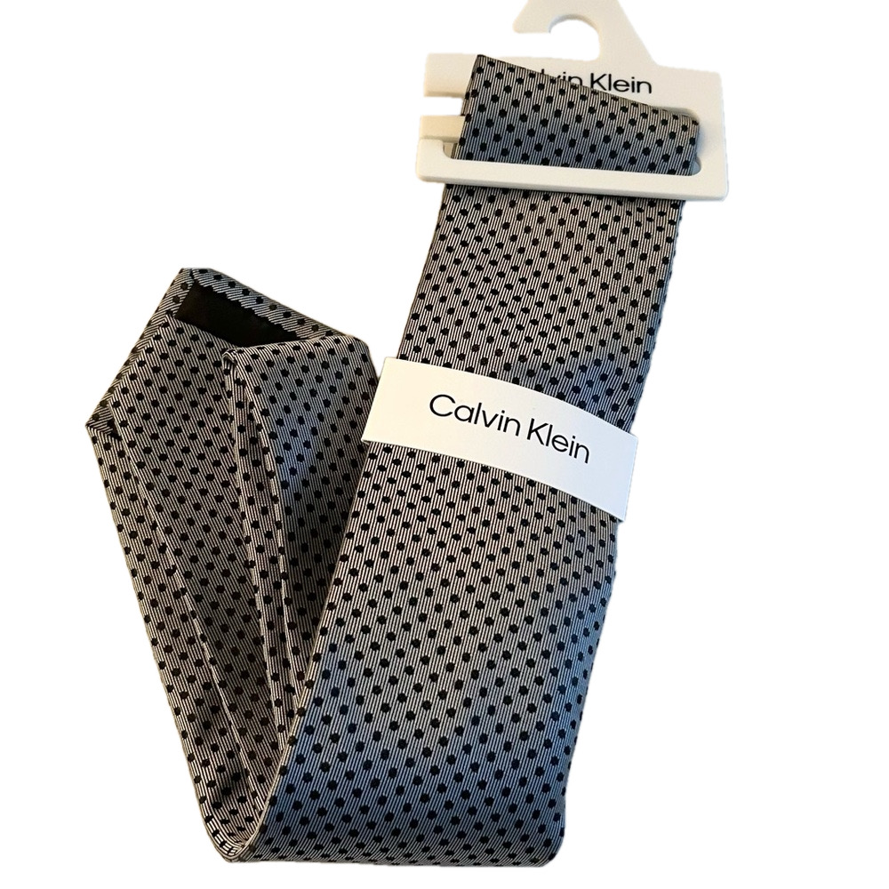 Calvin Klein Men’s Grey Black Tie. Standard Size, 3” Width. Polyester. NWT